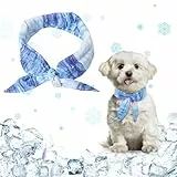 Hjumarayan Kühlhalsband für Hunde, Kontinuierlich Kühlendes Halstuch Stylische Wärmeableitung Bandana Hund Verstellbares Kühlhalsband Hund Geeignet für Kühlhunde im Sommer, M