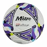 Mitre Training Women's FA Cup Fußball | Leistungsstarker Trainingsball | Besonders strapazierfähiges Design Fußball, Weiß/Purpur/Grün, 4