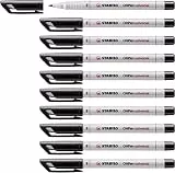 STABILO - Folienstift - OHPen universal - wasserlöslich fein - 10er Pack - schwarz