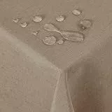 Deconovo Leinenoptik Tischdecke Wasserabweisend Tischwäsche Lotuseffekt Tischtuch 140x240 cm Taupe