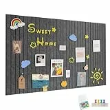 90x60cm Große Filz Pinnwand Selbstklebend, Filzboard Memotafeln Memo Boards mit 30 Pinnnadeln Bulletin Board Wanddekoration für Büro Küche, Fotos Memos,Dunkelgrau