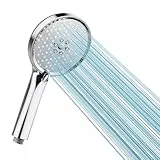 Cobbe Duschkopf Wassersparender, Hochdruck Handbrause mit 3 Strahlarten, Duschbrause Groß, Brausekopf mit Antikalk-Funktion, Chrom