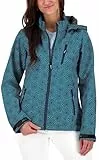 DEPROC-Active Damen Softshelljacke mit abnehmbarer Kapuze Übergangsjacke Windbreaker SHELBY PEAK petrol 44