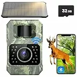Assark Wildkamera mit Handyübertragungs-App, 48MP 30fps WIAN Solar Wildkamera mit Bewegungsmelder Nachtsicht, Wiederaufladbare 2000mAh Lithium-Batterie, 0,2S Auslöser, IP66 Wasserdicht