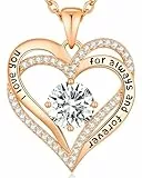 CDE Kette Damen Herz Anhänger Halskette für Frauen Schmuck Geburtstags Geschenk für Sie Freundin Weihnachten Valentinstag Muttertags Geschenk Hochzeit Jubiläum