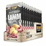 BELCANDO Frischebeutel [12x125g Lamm mit Kartoffel & Cranberries] | Nassfutter für Hunde | Feuchtfutter Alleinfutter im Einzelportionsbeutel