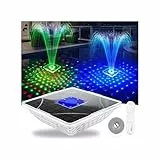 LanBlu Solar Springbrunnen für Außen mit Unterwasser Lichter, 24 * 24CM Springbrunnen Solar, 2 Modi Springbrunne Pool Schwimmend, Pool Wasserfontäne mit Anker, Solar Springbrunne für Teich Garten