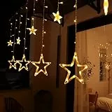 12 Sterne LED Lichterkette, Lichtervorhang weihnachtslichter Sternenvorhang 138 LEDs 8 Modi Für Innen Außen, Weihnachten, Party, Deko, Hochzeit, Garten, Balkon