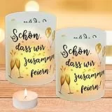 Windlichter Tischdeko Schön, DASS Wir Zusammen Feiern, 12 Stück Windlicht Tischdeko, Tisch Deko Geburtstag für Hochzeitsdeko, Silvester, Taufe Teelichter oder Kerzen