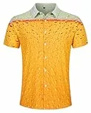 Goodstoworld Bier Hemden Herren Männer 3D Druck Gelb Lustige Hässliche Hawaii Hemd Jungen Freizeithemden, M