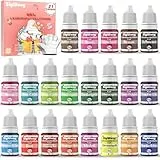 Lebensmittelfarbe Gel - 21 Farben Hochkonzentriert Lebensmittel Set für Buttercreme, Sahne, Kuchen Backen, Kekse, Macaron, Fondant, Torten, DIY Seifen, Kunsthandwerk Einfärben(6g/Flasche)