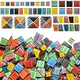 AiYoYo 1KG Bunte Mosaiksteine Set Glasstücke für erwachsene DIY Polygonal Verschiedene Mosaik für Heimdekoration Basteln