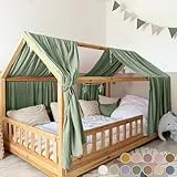 lilimaus Hausbett Himmel [in 12 Farben] Betthimmel Hausbett aus 100% Baumwolle Musselin - Stoffhimmel für Hausbett Deko Mädchen & Jungen - Himmel für Hausbett Kinder - Bett Vorhang Kinderbett