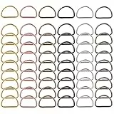 Yolev 60 Stück D Ring 20mm Mehrfarbige Metall D Ring Schnalle für Rucksack Schlüsselring Gürtel Zubehör, Einheitsgröße