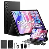 MAXLEGEN Tablet Touchscreen 11 Zoll, Android 15, 36 GB RAM 512 GB ROM/1 TB, 4G LTE Dual SIM + WiFi 5G, Octa Core, Gemini AI, 13 MP + 8 MP, 9580 mAh, GPS, Tablet mit Tastatur/Kopfhörer/Maus/Schutzhülle