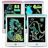 Magic Jimmy 4er Pack LCD Schreibtablett, 8,5 Zoll Bunte Zeichentafel für Kinder, Spielzeug Geburtstagsgeschenk für 3-6 Jahre alte Mädchen Jungen