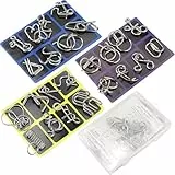 IQ Puzzle, Geduldsspiel 8 Stück 3D Brainteaser Metall Knobelspiele Set - Geduldspiele und Puzzle Ring Geschenke