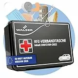 WALSER Erste Hilfe Set Auto 2026, Verbandskasten Auto Auszeichnung Sehr Gut*, KFZ Verbandskasten 2026 europaweit nutzbar Erste Hilfe Kasten, KFZ Verbandstasche, Erste-Hilfe-Set Verbandkasten DIN 13164