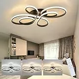 ZMH LED Deckenleuchte Deckenlampe Wohnzimmer - 100cm Wohnzimmerlampe Schwarz Groß Dimmbar Modern Design 90W Schlafzimmerlampe mit Fernbedienung Deckenbeleuchtung für Schlafzimmer Esszimmer Büro Küche