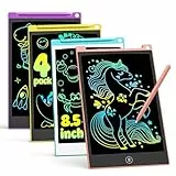 TECJOE LCD Schreibtafel 4 Pack, 8.5 Zoll Tablet für Kinder und Erwachsene, Löschbarer, Wiederverwendbarer Schreib-Zeichenblock, mit Abschließbar Löschen-Taste (Blau+Rosa+Gelb+Lila), H10A
