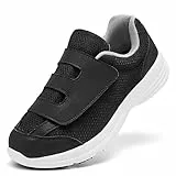 puruismate Diabetikerschuhe für Herren, extra Weite Slipper mit verstellbarem Verschluss für geschwollene Füße und Ödeme, leichte, atmungsaktive Wander-Sneaker