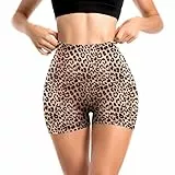 Sanpetix Sports Shorts Damen, High Waist Blickdicht Leggings Shorts für Damen Leopard 1 Pack LXL