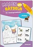 Malen und Rätseln für Kindergartenkinder. Pferde: Suchen, Zählen, Zuordnen, Verbinden für Kinder ab 3 Jahren (Mal- und Rätselbücher)