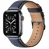 WFEAGL Kompatibel mit Apple Watch Armband 44mm 45mm 49mm 42mm, Echtes Leder Ersatzarmband für Apple Watch Ultra iwatch Serien 8 7 6 5 4 3 2 1 SE