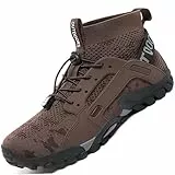 VTASQ Herren Damen Wanderschuhe Anti-Rutsch Wanderstiefel Trekkingschuhe Leicht Atmungsaktiv Outdoorschuhe Männer Sportschuhe Kletterschuhe Trail Running Traillaufschuhe Unisex Braun 41 EU