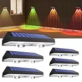 HAMLITE Solarlampen für Außen Garten,RGB Garten-Solarwandlichter im Freien,Wasserdicht,Helle Solarbetriebene Gartenzaunlichter mit 3 Farbmodi für die Dekoration von Terrasse,Deck