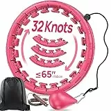 Gewichteter Übungsreifen Fitnessreifen, 32 Knoten Abnehmbar Einstellbar Hoola Hoop Reifen für Erwachsene, Kein Fallen Fitness Zubehör, Bauch Massage Hullahub mit Gewicht Kugel