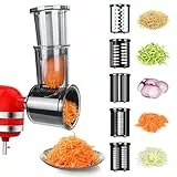 Gemüseschneider für KitchenAid Standmixer – Slicer Shredder Aufsatz - Käsereibe, Gemüseschneider, Salatbereiter, Lebensmittelhobel – Slicer Shredder Zubehör für KitchenAid mit 5 Klingen von MMOBIEL