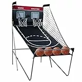 CLEADONG Basketball Schießmaschine, Faltbar Elektronische Basketballspiel, Basketballständer inkl. 4 Basketbälle, Arcade Basketballspiele Kinder für 2 Spieler