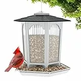 MrCrafts Nature Vogelfutterstation zum Aufhängen, für draußen, für den Außenbereich, passend für Kardinäle, einzigartiges Vogelbeobachtungsgeschenk, Standard-Weiß, große Größe (1 Stück)