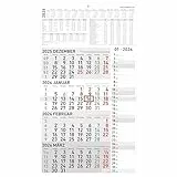 Zettler 4-Monatskalender Kombi 2026 – Wandkalender 33 × 59 cm mit Datumsschieber, 4 Monate pro Blatt, Extra-Streifenkalendarium für Notizen, Monatsübersicht Dez. 2025–Jan. 2027, Ferien & Feiertage