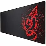 Foulrog Gaming Mauspad,großes erweitertes Anti Rutsch Mauspad mit Gummiboden und genähten Kanten,Glatte Oberfläche,wasserdicht,Speed Gamer Mauspad für Gaming,MacBook,PC,Laptop,Schreibtisch(Rot)