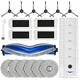 24 Stück Staubsauger Zubehör für Ecovacs Deebot T30 Pro Omni / T30 Omni Roboter Saugroboter, 1 Hauptbürste, 6 Wischtücher, 4 Filter, 6 Seitenbürsten, 6 Staubbeutel, 1 Reinigungsbürste