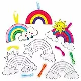 Baker Ross FE148 Regenbogen-Sonnenfänger zum Basteln, 10 Stück, Buntglas-Effekt, für Kinder zum Dekorieren und Präsentieren, für Kunst- und Bastelaktivitäten