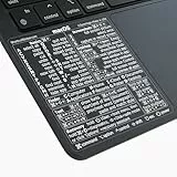 SYNERLOGIC Mac OS Keyboard Shortcuts Sticker | No-Residue Laminated Vinyl Cheatsheet black case MacBook Keyboard Sticker 83 x 83 mm (Clear/White)
