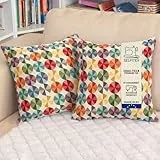 Selfitex 2er Set 40x40 Bunte Sofakissen inkl. Füllkissen, Luxus Sofakissen, farbenfrohes Couchkissen Set, hochwertiger Couchkissen Muster Bezug mit Reißverschluss, Bunte Kissen Deko (Dots)