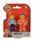 Simba Feuerwehrmann Sam Figuren Doppelset, 2-Fach Sortiert, es Wird nur EIN Artikel geliefert, Sam und Rose oder Penny und Tom, Figur 7cm, beweglich, ab 3 Jahren