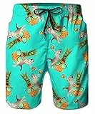 TUONROAD Badehose für Herren 3D Flamingo Jungen Badeshorts für Männer Schnelltrocknend Surfen Strandhose Surf Shorts mit Mash-Innenfutter XL