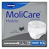 MoliCare premium Mobile 10 Tropfen Größe L, Inkontinenzhosen für Frauen und Männer mit schwerster Inkontinenz, extra Auslaufschutz, fortschrittlicher Hautschutz, verbesserte Passform, 14 Stück