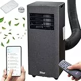 Mobile Klimaanlage mit Abluftschlauch & Fensterabdichtung WLAN Klimaanlage WiFi & App Mobil 24H Timer - Kühlen Ventilator 340m³/h Luftentfeuchter 38L mobiles Klimagerät leise mit Fernbedienung