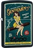ZIPPO – Sturmfeuerzeug, Cigar Girl, Color Image, Black Matte, nachfüllbar, in hochwertiger Geschenkbox