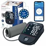 Beurer BM 48 Oberarm Blutdruckmessgerät, einfache Ein-Knopf-Bedienung, sanfte & schnelle Messung, Arrhythmie-Erkennung, Manschette für 22-42 cm, mit App, Datenübertragung zu Apple Health und co.