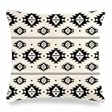 Kissenbezüge, Kissenhülle Boho Geometriemuster Schwarz Khaki Kissenhüllen Herbst Leinen 50x50cm