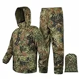 LOOGU Camo Regenanzug – Regenausrüstung für Herren, wasserdicht, leichter Regenmantel, atmungsaktive Herren-Regenjacken, Kapuze