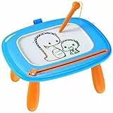 Kikapabi Magnetisches Zeichenbrett für Kleinkinder – Geschenk zum 1. Geburtstag für Mädchen und Jungen im Alter von 1, 2, 3 Jahren, Lern-Malbrett, pädagogisches Spielzeug (Blau, 12.52' W x10.91 H)