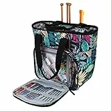 Coopay Häkeltasche, Garnaufbewahrung, Stricktasche, Reisetasche, Organizer, Stricktaschen für Häkelnadeln, Stricknadeln, Strang, Diamantmalerei, Strick- und Häkelbedarf (Waldgrün)